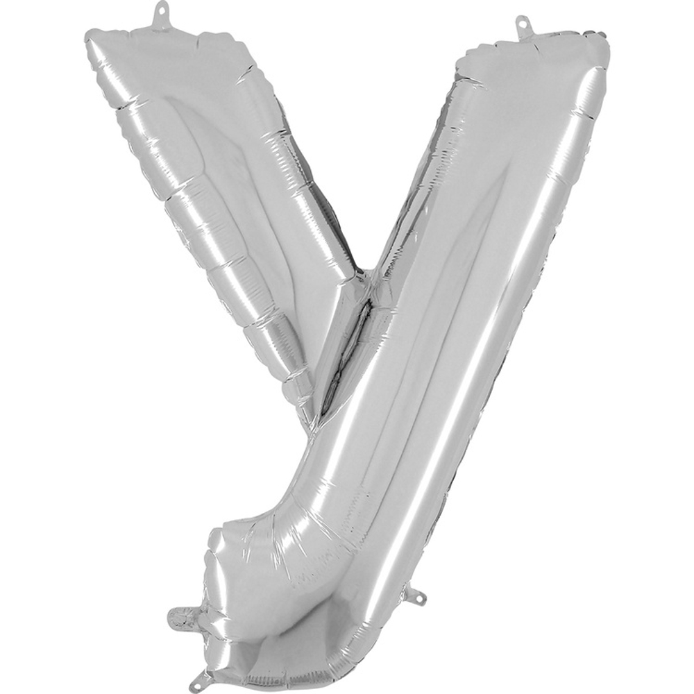 Шар фольгированный Буква У 66 см (Серебряный)