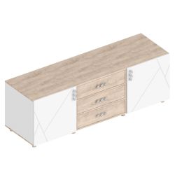 Тумба ТВ 1700 МС "Сандра"(Белый лофт/Дуб баррик)