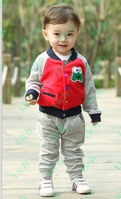 Костюм детский велюровый с аппликацией лягушки