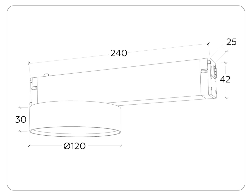 Светильник светодиодный для шинопровода Magnetic 220V GL1381 BK черный IP20 15W 3000K-6400K 120° D115/232*115*77