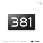 Номер на дверь 381, табличка на дверь для офиса, квартиры, кабинета, аудитории, склада, черная 120х70 мм, Айдентика Технолоджи