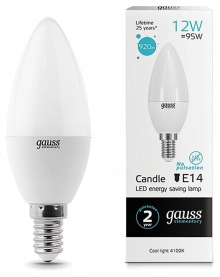 Лампа светодиодная Gauss Led Elementary E14 12Вт 4100K 33122