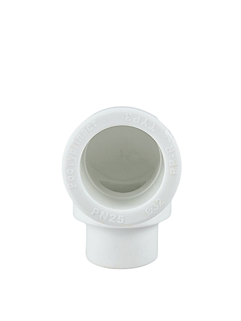 Угольник PPR внутреннее/наружное присоединение 32х90,  белый, РТП (60/20)