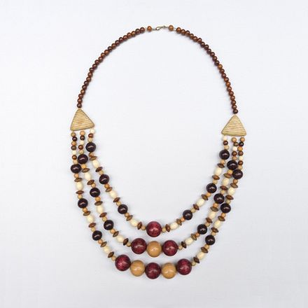 Деревянные бусы "Шарики 3 ряда"