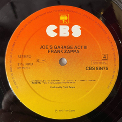 Винтажная виниловая пластинка LP Frank Zappa Joe's Garage Acts II and III (Holland 1979)