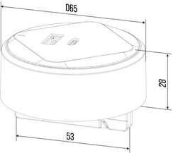 Адаптер трековой розетки USB/Type-C T21R-B.N Черный d65