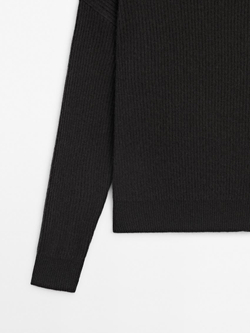 Massimo Dutti Свитер платочной вязки из 100% кашемира, свинцовый