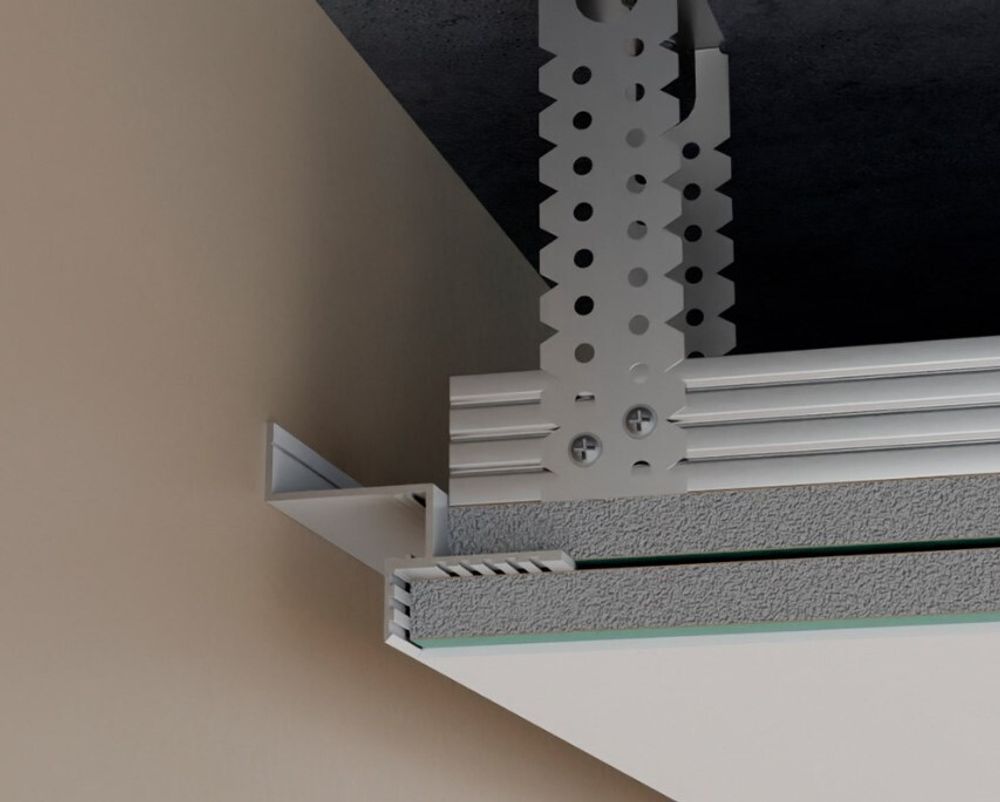 Парящий потолочный профиль Pro Design Gipps 602 белый, 2700x60x45 мм