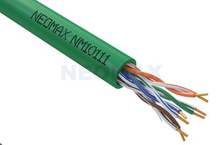 Кабель витая пара NEOMAX NM10111-015М-P U/UTP cat.5e 4 пары (15 м) 0.51 мм (24 AWG) одножильный, (200 Mhz) чистая медь, LSZH
