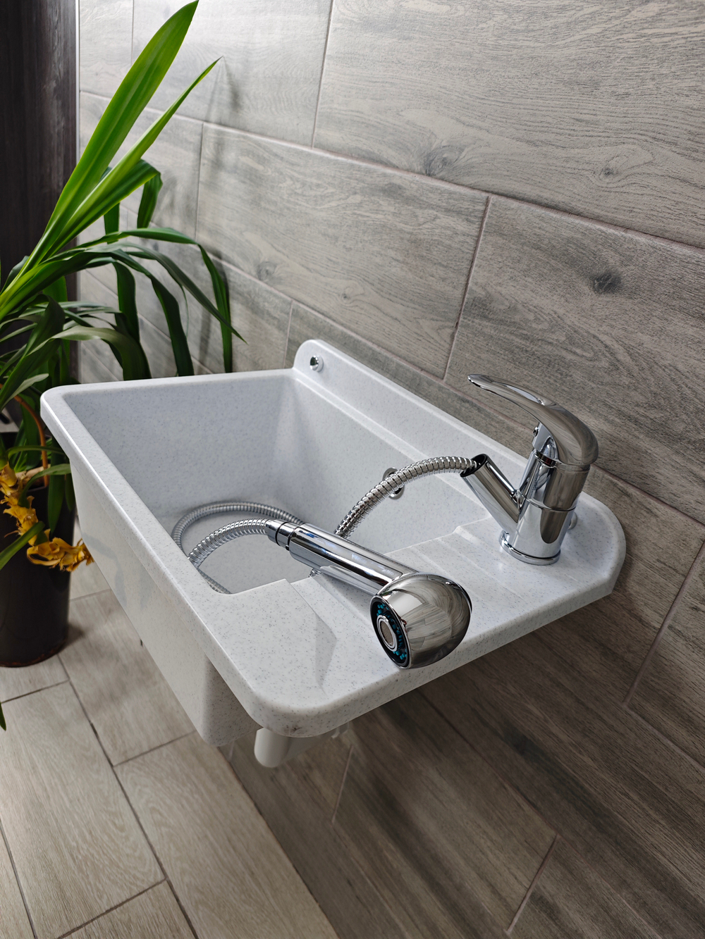 Пластиковая техническая раковина COMPACT WHITE