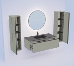 Тумба с раковиной Armadi Art QUATRO 1 100 LUNA/профиль ANTHRACITE/раковина ANTHRACITE