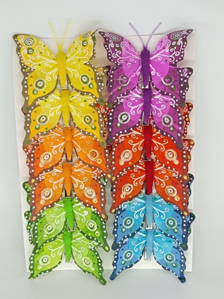 Набор бабочек на прищепке, р. 7/6,5 см