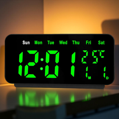 Часы-будильник VST-912 C`/календарь,USB питание, черный корпус.