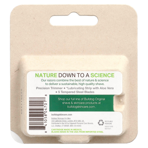 Bulldog Skincare For Men, Original Steel Blades, запасной блок, 4 шт.