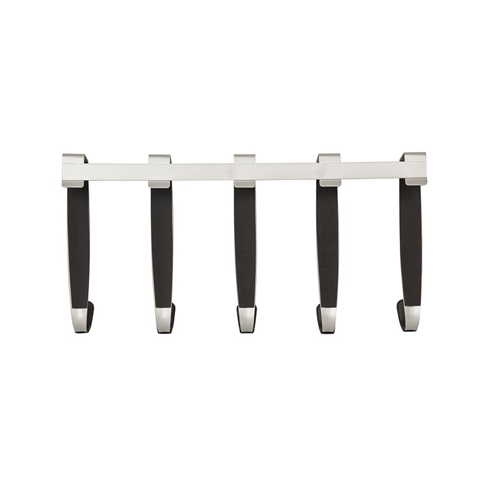 Вешалка надверная Schnook, черная-никель, 43 см, 5 крючков