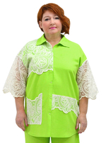 Жакет-рубашка с кружевом Лайм