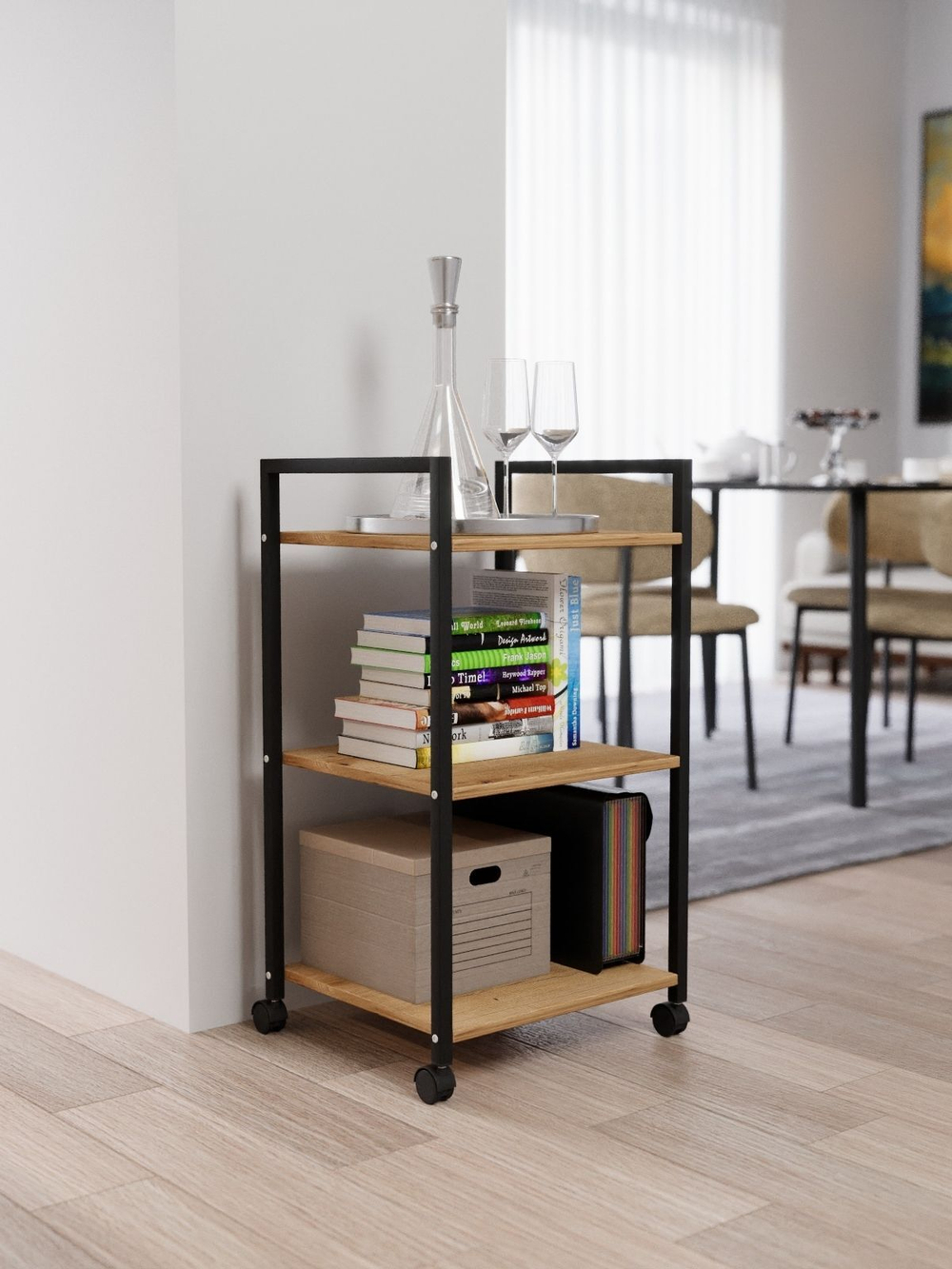 Полка стеллаж на колесиках Mobilis