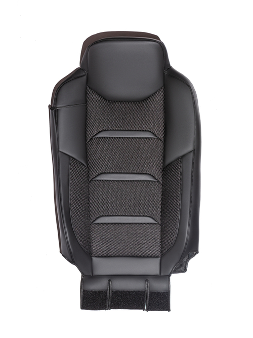 Чехлы Люкс Mercedes Actros MP3 (экокожа, черный, серая вставка)