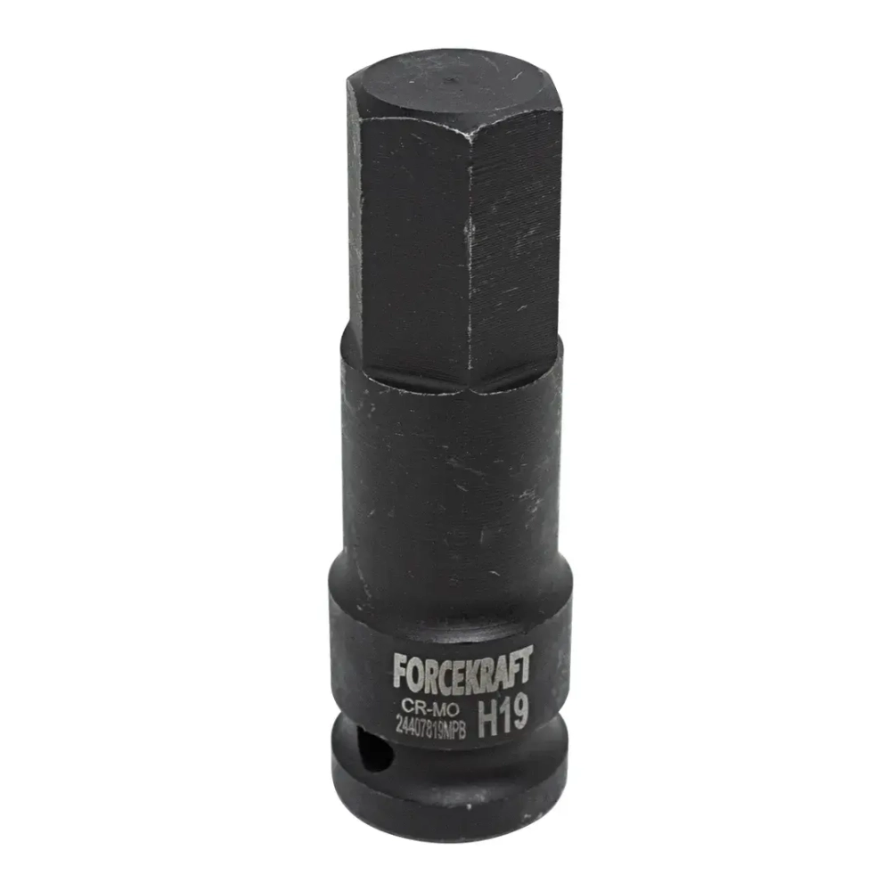 Головка-бита 6-гранная ударная 19мм,1/2'' FORCEKRAFT FK-24407819MPB