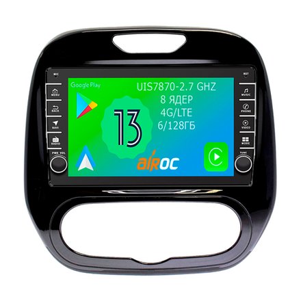 Магнитола для Renault Kaptur 2016+ (климат) - Airoc AB-3004A (кнопки и крутилки), Android 13, TS20, 6/128Гб, SIM-слот, CarPlay
