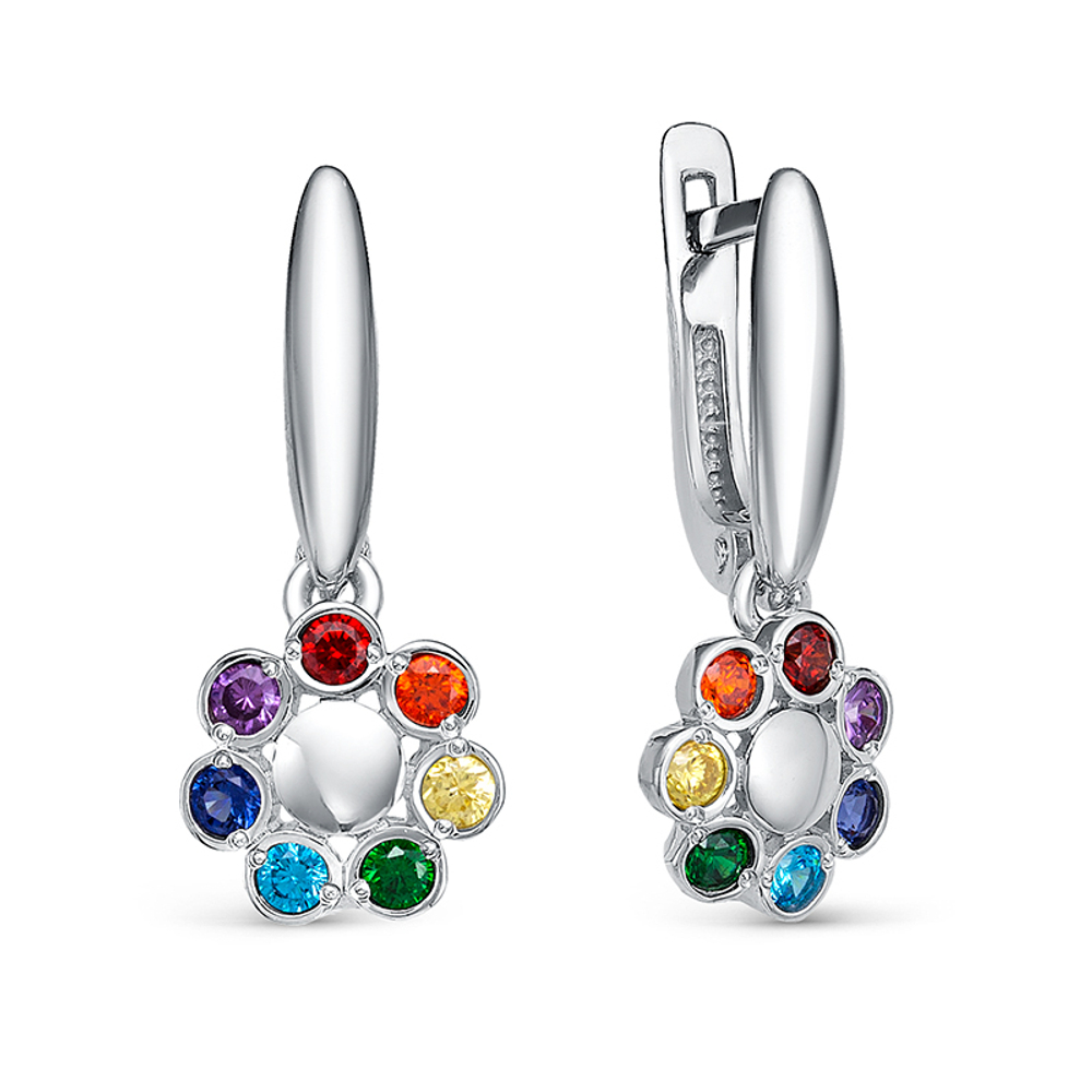Серьги из серебра 925 пробы с Фианит
