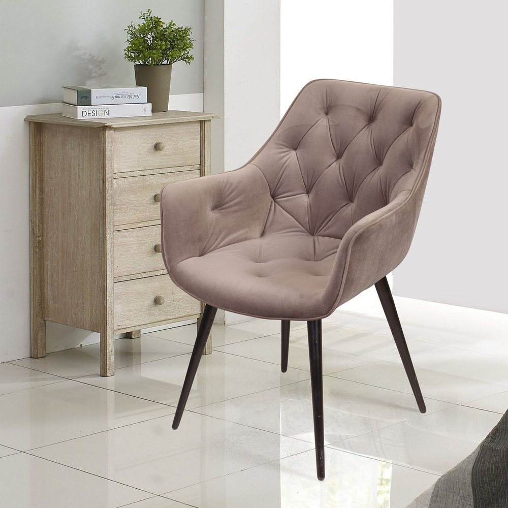 Стул Archi поворотный 90 градусов, функция возврата, антишум, бархат бежевый 5, опора конус