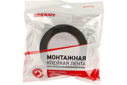 Двухсторонняя клейкая лента REXANT черная, вспененная ЭВА основа, 40 мм, ролик 5 м 09-6140