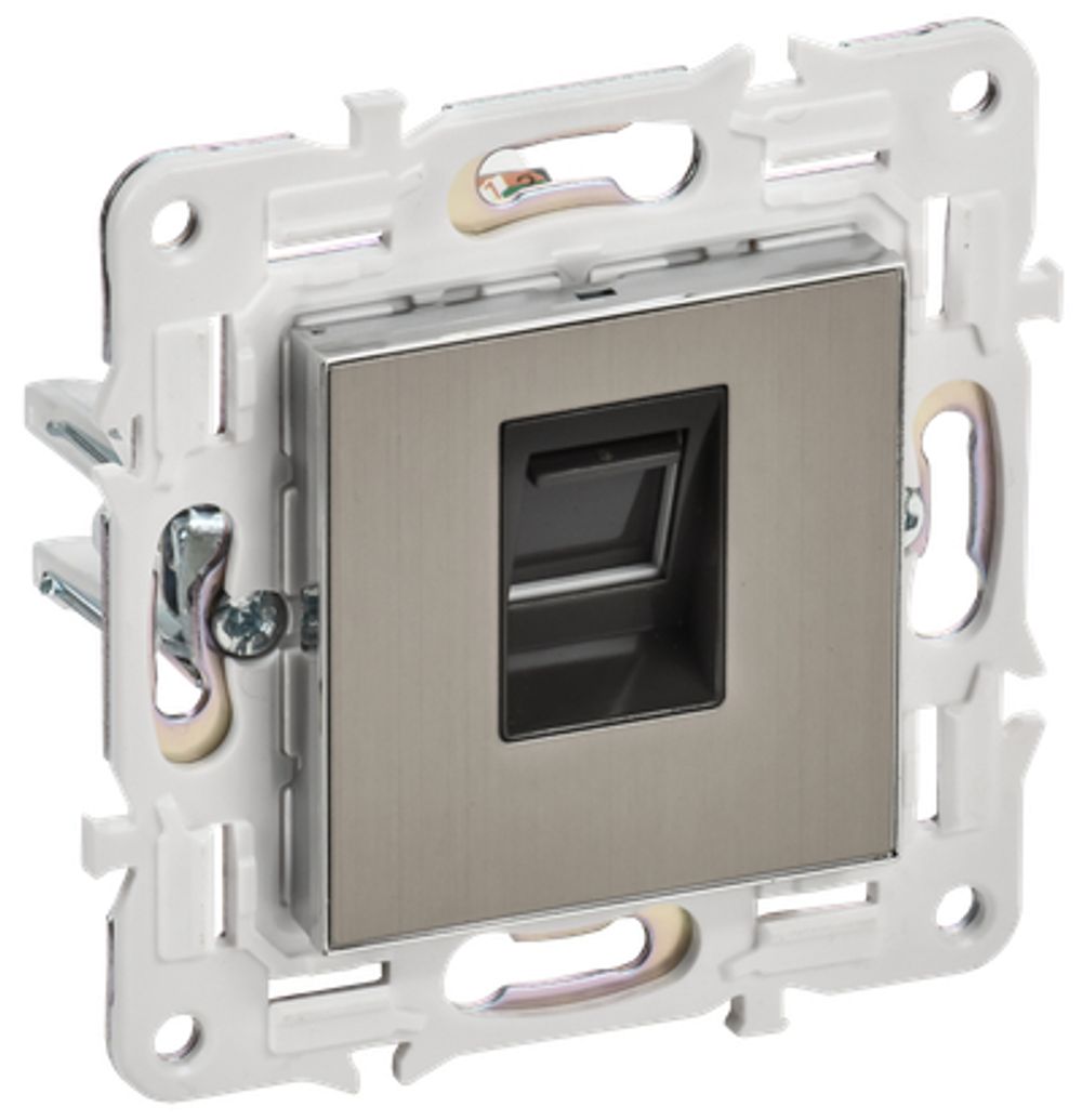 SKANDY Розетка компьютерная RJ45 кат.5E SK-K01N металл никель IEK