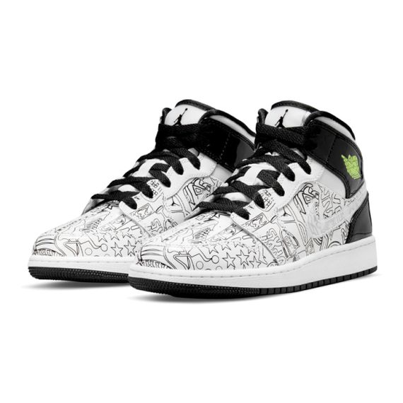 Иордания Air Jordan 1 Детские баскетбольные кроссовки МИД Топ Юнисекс