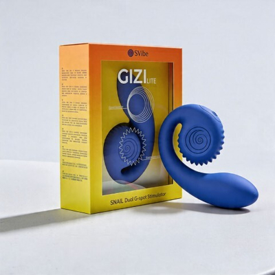 Двойной стимулятор точки G SVibe Snail GIZI Lite juicy blueberry (голубой)