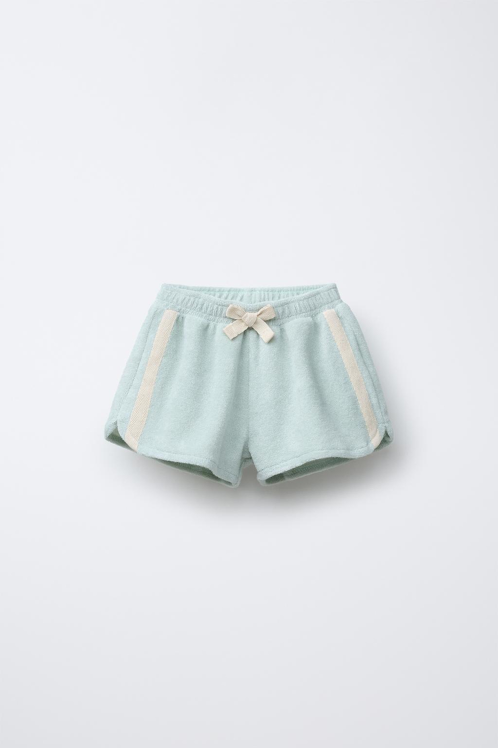 ZARA ШОРТЫ-БЕРМУДЫ ИЗ МАХРОВОЙ ТКАНИ С ЛАМПАСАМИ, ВОДЯНИСТЫЙ ЗЕЛЕНЫЙ