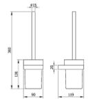 Ёршик туалетный настенный нерж. сталь/стекло CORINTO 16937.B глянцевый