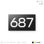 Номер на дверь 687, табличка на дверь для офиса, квартиры, кабинета, аудитории, склада, черная 120х70 мм, Айдентика Технолоджи