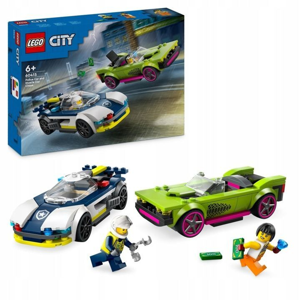 Конструктор LEGO City - Погоня на полицейской машине маслкарах Muscle Car -  Лего Сити 60415 купить в Москве | Доставка по России.