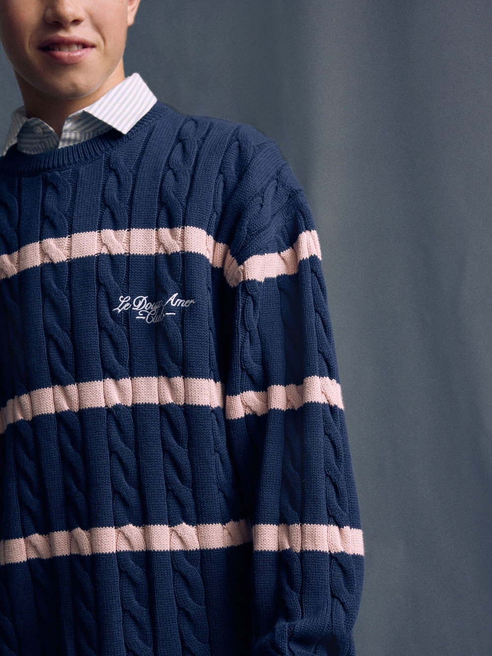 Джемпер с воротником для мальчика Next E27-903, Темно-синий