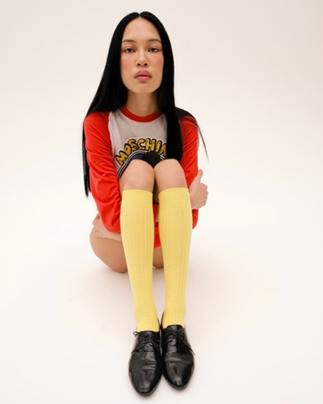 Гольфы в рубчик Пина колада