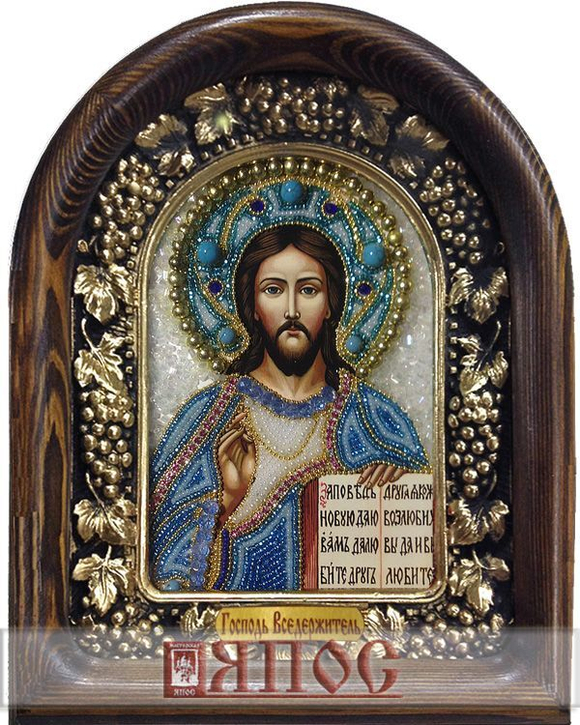 Икона Господь Вседержитель бисер