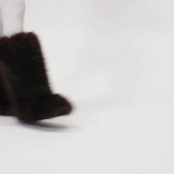 ZARA БОТИНКИ С ОТДЕЛКОЙ ИЗ ИСКУССТВЕННОГО МЕХА, КОРИЧНЕВЫЙ