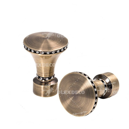 Наконечники для кованых карнизов d25 мм Уфо, цвет антик