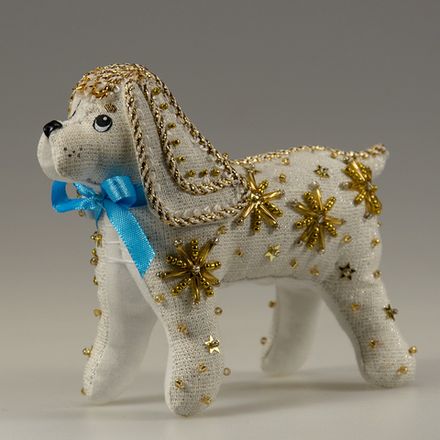 Бисерная ёлочная игрушка Щенок