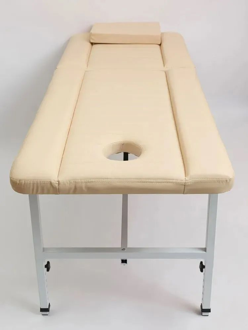 Массажный стол стационарный с прошивкой Massagecomplekt, с регулировкой высоты и вырезом для лица, 190*70, черный