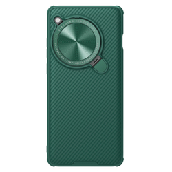 Чехол зеленого цвета (Deep Green) от Nillkin на OnePlus 12 с металлической откидной крышкой и поддержкой магнитной беспроводной зарядки MagSafe, серия CamShield Prop Magnetic Case