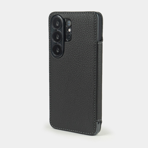 Чехол-книжка для Samsung Galaxy S26 Ultra из кожи теленка, черного цвета