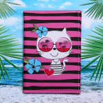 Обложка на паспорт «Travel», Котик в отпуске, 9,5*13см