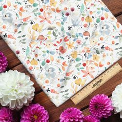 Ткань оксфорд 210 разноцветные акварельные листья