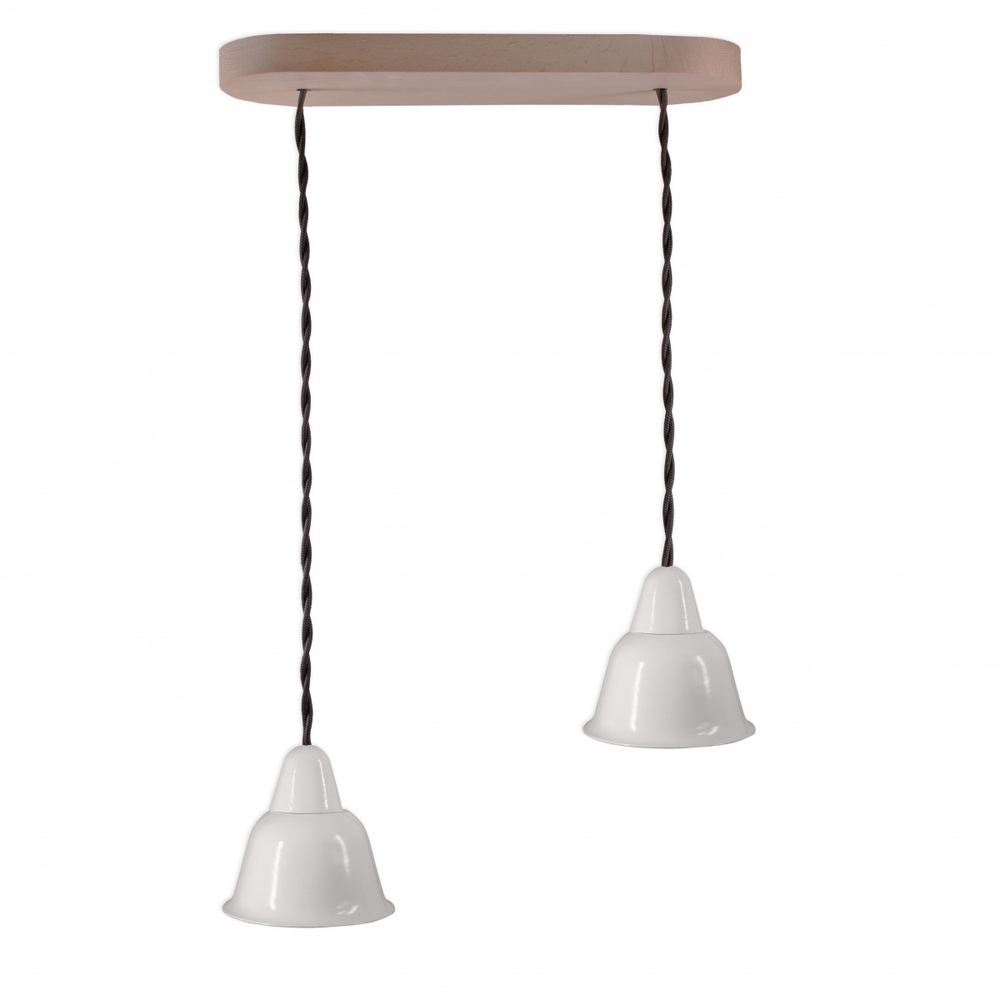 Светильник Кампана, на витом проводе (цвет графит), 2 плафона, белый 713/10 BS1-12-0101/713/10