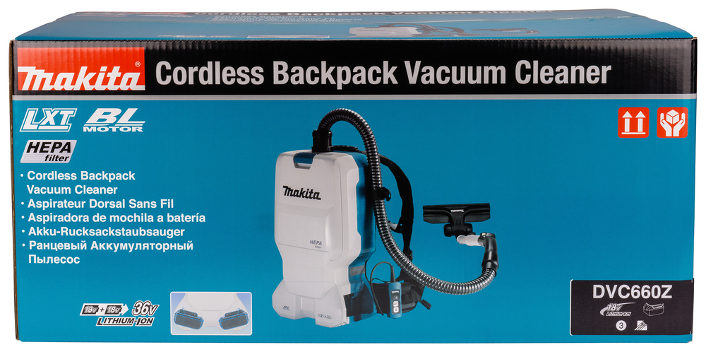 Аккумуляторный ранцевый пылесос LXT® DVC660Z 18В X2 11 кПа 6 л