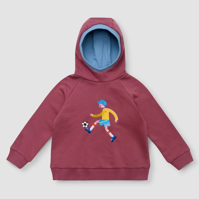 Толстовка цвета пыльный бордо с капюшоном "Пас"