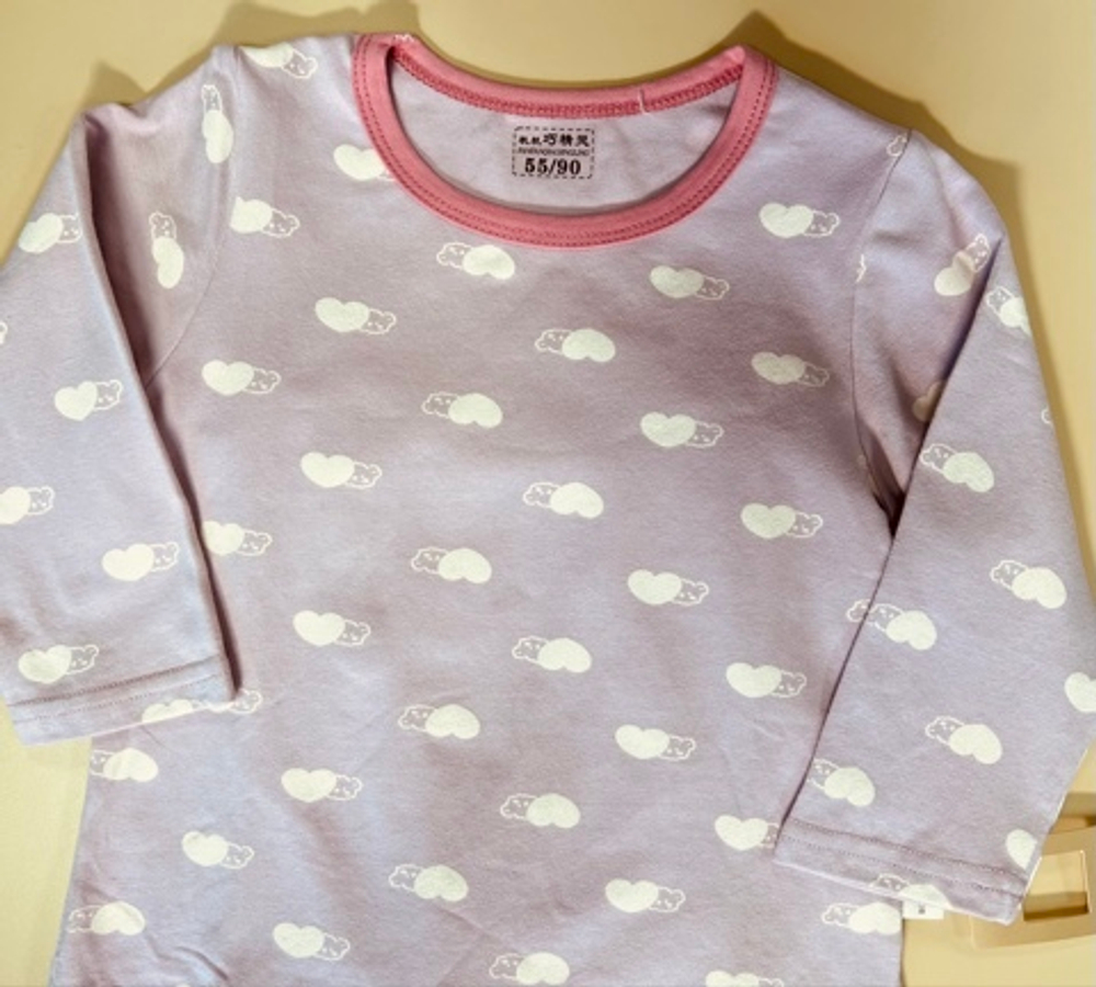 Пижама для девочки розовая из хлопка-бамбука