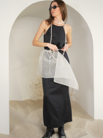 Платье макси черный шёлк